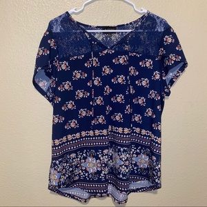 Blue floral top